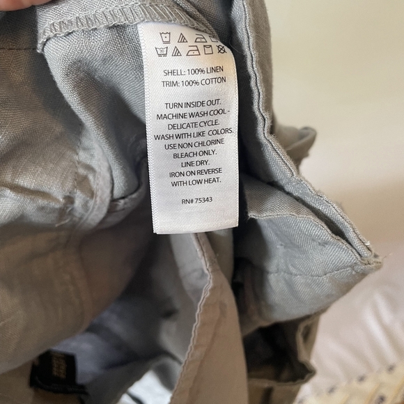 NWT Adrienne vittadini 100% Linen Pants Size 14 Blue Gray - Picture 6 of 10